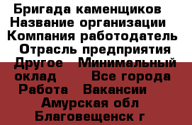 Бригада каменщиков › Название организации ­ Компания-работодатель › Отрасль предприятия ­ Другое › Минимальный оклад ­ 1 - Все города Работа » Вакансии   . Амурская обл.,Благовещенск г.